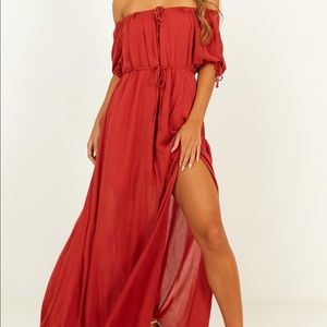 Showpo Keep It Chilled Rust Dress